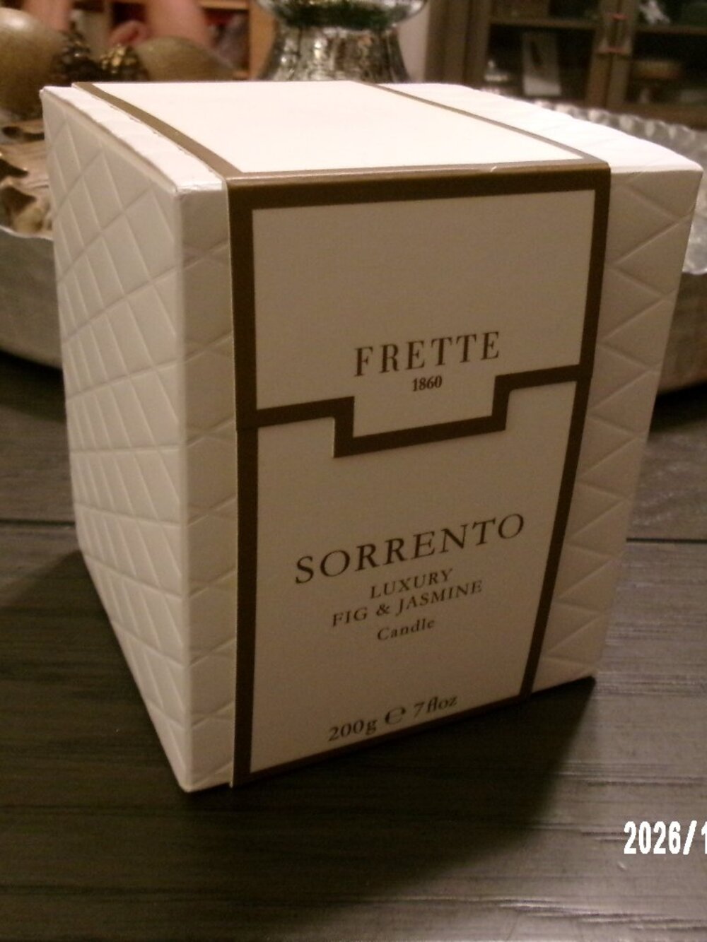 New Frette 1860 Sorrento Luxury Scented Candle Fig & Jasmine Scent 7 fl oz.
